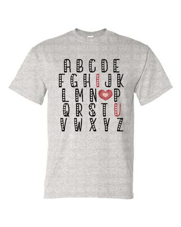 ABCD I LOVE YOU T-shirt