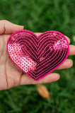 Sequin Heart Iron on Patch | Multiple Colors