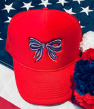Embroidered Patriotic Bow Trucker Hat