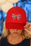 Embroidered Patriotic Bow Trucker Hat