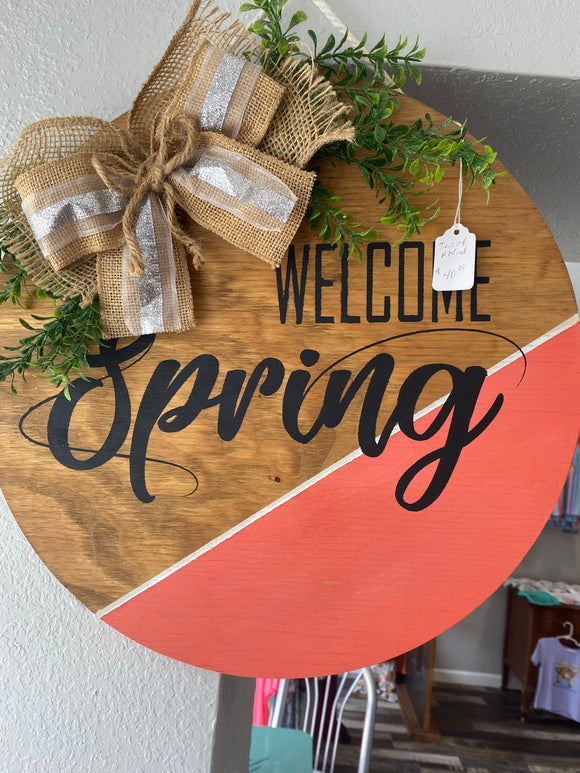 Welcome Spring Door Hanger