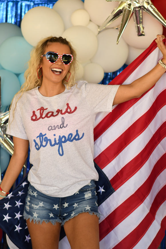 Stars And Stripes Faux Tinsel Tee