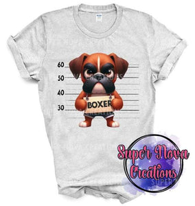 Boxer Dog Mugshot Design