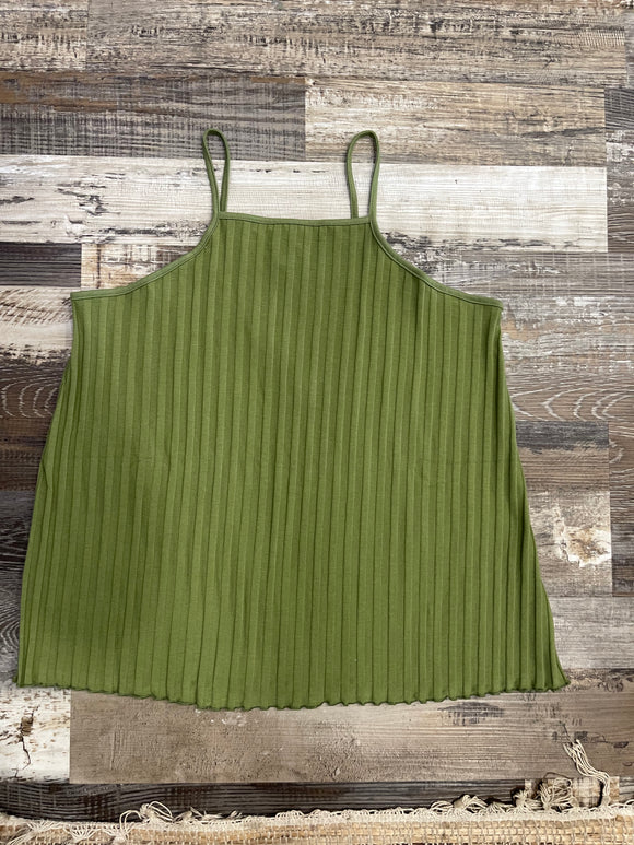 Olive Green Ribbed Top