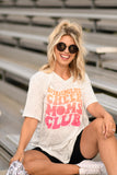 Overstimulated Cheer Moms Club V Neck Tee