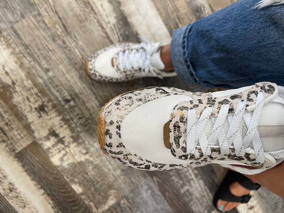 Leopard Cream Runner Sneakers